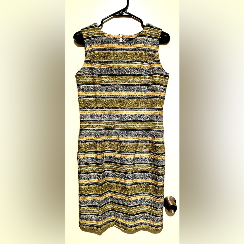 Vintage Bushwacker Sleeveless Shift Dress in blues/green/gold 8